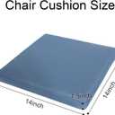 GUEGLSA Outdoor Bar Stool Cushions Square 14 Inch,Non Slip Square Seat Pad with Ties 14x14in,Waterproof Chair Cushions for Bar Stools,Cushion Only,Set of 2,(Blue)