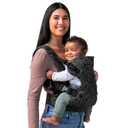 Infantino Flip 4-in-1 Convertible Baby Carrier, Adjustable, Ergonomic Babywearing, Registry Essential, Baby Carrier for Newborn to Toddler, Black & Gray Leopard