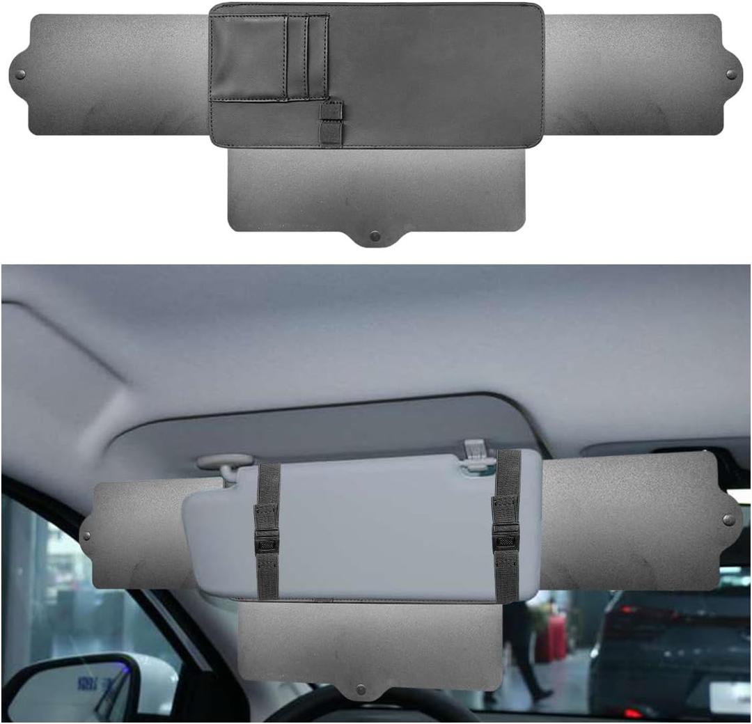 Car Sun Visor Sunshade Extender - UV Rays Blocker Anti-Glare Sunvisor Extension Shade - Adjustable Car Visor Window Windshield Shades Protects from Sunlight, Snow Blindness