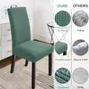 Cover for Dining Chairs Set of 3 Slip Covers for a Dining Chair Kitchen Parsons Chair Covers Washable Chair Covers for Dining Chairs Seat Protector for Hotel, Banquet, Ceremony (Dark Cyan）