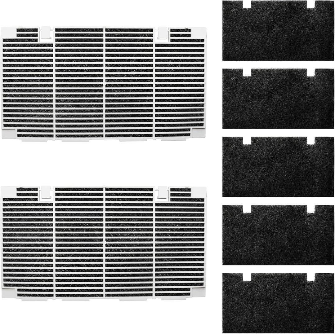 Seven Sparta 2 Packs RV A/C Ducted Air Grille Compatible with Dometic 3104928.019 with 5 Filters Pads, Duo-Therm Replace Air Conditioner Vent Cover RV Interior Parts Accessory 14.1" x 7.7" Polar White