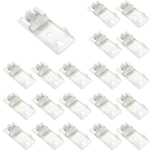 Coshar 20pcs Ceiling Mount Bracket DIY Curtain Track Installation Accessories Straight or Curved Curtain Track Top Mounting Hardware White