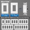 BESTTEN 10 Pack Single Pole Decorator Light Switch with Wallplate, 15A 120/277V, Rocker Paddle Wall Switch, On/Off Interrupter for LED and Other Lamps