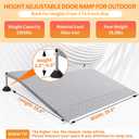 YEEZOO Door Threshold ramp with Adjustable Height for 3.0 to 6.0" Height Rise, Doorway ramp Threshold for wheelchairs/carts/Walker/Scooter (25.6L*39.4" W, Alloy Iron, 38LBs)
