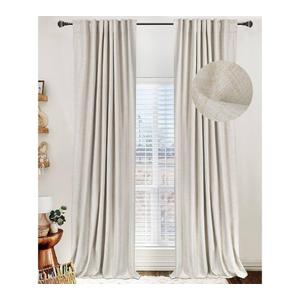 Linen Textured Total Blackout Curtains for Bedroom 90 Inches Long, Grey | 100% Blackout Shield, Back Tab/Rod Pocket Living Room Drapes, Thermal Insulated Blackout Curtains 2 Panels Set, 50"W x 90"L
, Cream