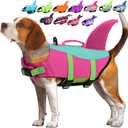 EMUST Dog Life Vests, Dogs Floats for Swimming, Boat, Pool, Ripstop Dog Life Jacket with High Buoyancy and Lift Handle for Dogs  (M, PinjiePink)