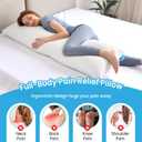 QUTOOL Cooling Pillow for Sleeping, CertiPUR-US Shredded Memory Foam Full Body Pillow Set of 1, Long Pillow for Bed with Removable Double-Sided Soft & Cool Cover, Soft Yet Support,White