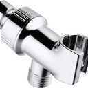 Universal Shower Head Holder for Hand Held Showerheads, Adjustable Shower Arm Mount Bracket with Brass Pivot Ball, Shower Head Connector - Chrome