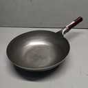welsteepse Carbon Steel frying pan, Carbon Steel skillet,Traditional Hand Hammered Wok,13 Inch,frying pan,skillet,wok pan White