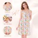 Nightgowns for Women, Women's Sleepwear Lightweight Cotton Nightdress, Crew Neck Sleepshirt Sleeveless Loose Fit (XL)