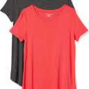 Amazon Essentials Women's Short-Sleeve Scoopneck Tunic, Pack of 2 (XS)