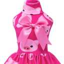 CuteBone Turtleneck Dog Velvet Dress Puppy Skirt Costume Pet Clothes Cat Apparel with Bow Hair Rope for Small Dogs CVD06L