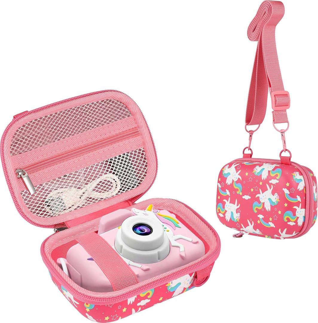 Leayjeen Kids Camera Case Compatible with Goopow/Mgaolo/CIMELR/Seckton/OZMI/Dylanto Kids Camera Toys and Children Digital Video Camera,Best Christmas and Birthday Gifts-Pink Unicorn(Case Only)