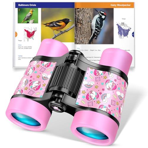 Unicorn Binoculars Toys for Kids 3 4 5 6 7 8 Year Old Girls Christmas Birthday Gifts for Girl Kid Toddler Ages 3-5 4-6 Toddlers Pink Binoculars Toys Bird Watching Outdoor Camping Toy Stocking Stuffers