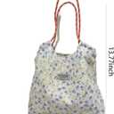 JINFANRUI Shoulder Bag for Women cute floral tote crossbody bag Canvas Shoulder Hobo Bag with handle for travel shopping (Blue)