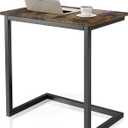 Sofa C Side End Table Wood Accent Couch Table Coffee Tray Snack Side Table Notebook Laptop Holder Over Bed Stand Reading Desk Rustic Brown Color 22x14x27 Space Saving for Living Room Bedroom