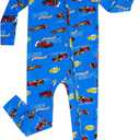 Bamboo Viscose Baby Footless Pajamas Soft Newborn Sleepers | 2-Way Zipper Pjs, Fold-Over Mittens Cuffs, Long Sleeve Baby Romper, Breathable Infant Outfits, Tagless Comfort, Skin-Friendly (Blue)