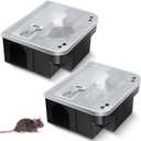 Qualirey 2 Pcs Rat Bait Station 8.86 x 7.28 x 3.62 Inches Rat Traps with Openable Lid, Blocks Boxes with Keys for Big Mouse, Keeps Children and Pets Safe Indoor & Outdoor, Bait Not Included (Clear)