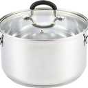 Cook N Home Stockpot Sauce Pot Casserole Pan Saucier Induction Pot With Lid Professional Stainless Steel 5 Quart, Dishwasher Safe With Stay-Cool Handles, Silver