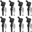 BDFHYK Ignition Coil Pack DG508 and Iridium Spark Plug SP493 SP479 Compatible with Ford F150 F250 1997-2010 Ford Explorer Crown Victoria 2003 2004 Ford Expedition Mustang Ford Coil Pack 5.4L Set of 8