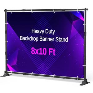 10 x 8 Ft Heavy Duty Backdrop Banner Stand, Adjustable Photo Background Support Frame Kit, Backdrop Stand for Parties Birthday Party Baby Shower Wedding Decorations