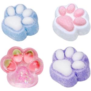 4PCS Squishy Fidget Toys, Ultra-Soft Squishy Stress Relief Toys, Squeeze Toys, Perfect for Stress and Anxiety Relaxing Toy, Birthday Gift (4PCS Cat Paws)