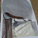 Fiqevs Wood Tripod Floor Lamp with Shelf & LED Bulbs, Mid-Century Modern Standing Lamp with Wooden Shelf & Linen Shade for Living Room, Bedroom, Office