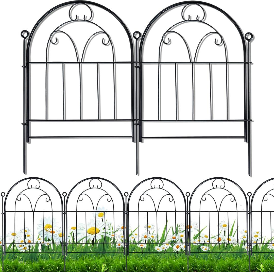 Garden Fence, 11ft(L) X 21in(H) 10 Pack Rustproof Metal No Dig Fence Panels, Garden Fencing Dog Fence Outdoor for Yard, Decorative Fences and Borders, Animal Barrier, Flower Bed, Patio