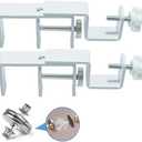 LAZTZQ Outside Mounted Blinds Curtain Rod Bracket Attachment, 1.3 - 2 inches Wide Track, Tool - Free & Drill - Free, with Installation Guide and Curtain Magnet Buckle White-2PCS(US patent application)