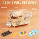 12 in 1 Acrylic Hamster Cage with All Accessories,17.7"x13"x11.8", Full Transparent Viewing, Top Open Mouse Cage for Pet Mice,Dwarf Hamster,Gerbils (Transparent)