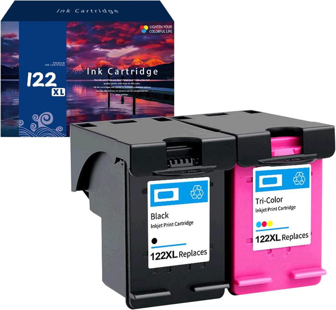 122 XL High-Yield Ink Cartridges Ink Cartridge Replacement for HP 122 122XL for HP Deskjet 1010 1050 2000 2050 3000 3050 3050A 1510 Printers