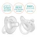 Evenflo Feeding Balance Plus Stage 1 Cylindrical Baby, Newborn and Infant Pacifier - Developed with Pediatric Feeding Specialists - 0 to 6 Months - Clear - (Pack of 6)