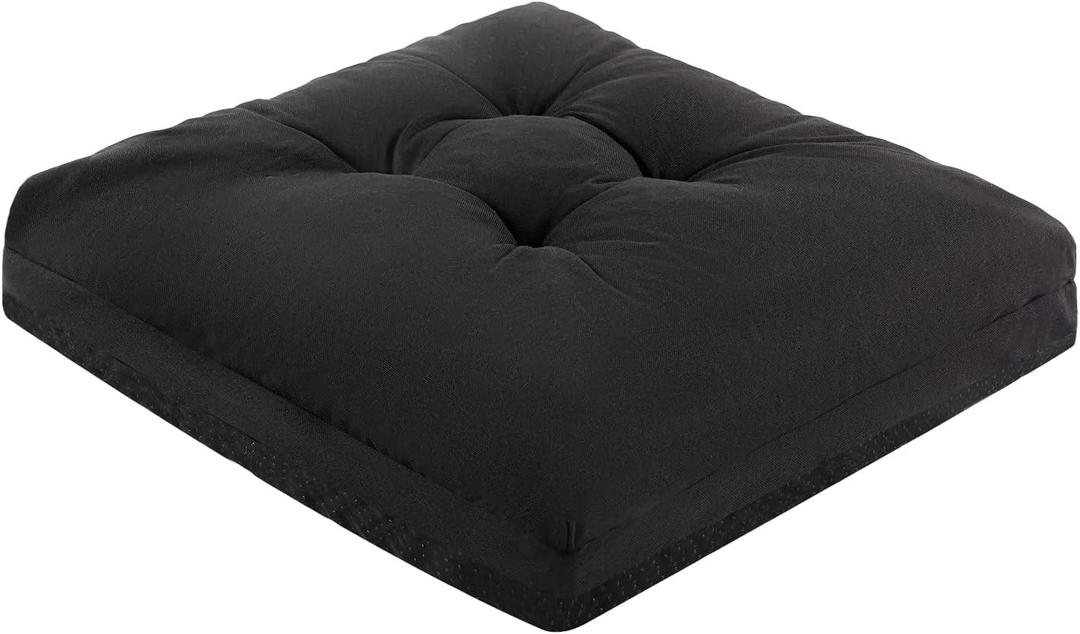 Recliner Cushions, 20x20x5 Inch Double Layer Design Chair Cushion, Soft Tufted Thickened Seat Cushions for Elderly, Black