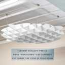 VIVO White Acoustic Ceiling Waffle Panel, PP-CW01W,  45.7” x 45.7” x 5.1"