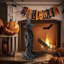 Halloween Witch Statue - 7.28 Inch Hand-Painted Gothic Figurine, Resin Witch Figurine Dark Fantasy Figurines Halloweens Indoor Decorations