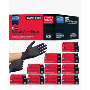 Inspire Black Nitrile Gloves | THE ORIGINAL Quality Black Gloves 8, Pack, L 