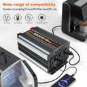 3000w Power Inverter DC 12V to AC 110V/120V Converter with 6000w Peak.Comes with LCD Display, Wireless Controller,4AC outlets 1USB.RV Inverter,Suitable for Camping,and Off-Grid Solar Inverter Systems