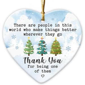 Thank You Gift for Women 2025 - Thank You Ornament for Christmas Tree Decorations, Appreciation Gifts for Coworkers, Friends, Nurses, Teachers, Family, Ceramic Christmas Ornaments for Hanging Decor