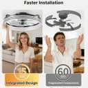 AIKVSXER Ceiling Fan with Lights and Remote, 20in Modern Ceiling Fans, Medium