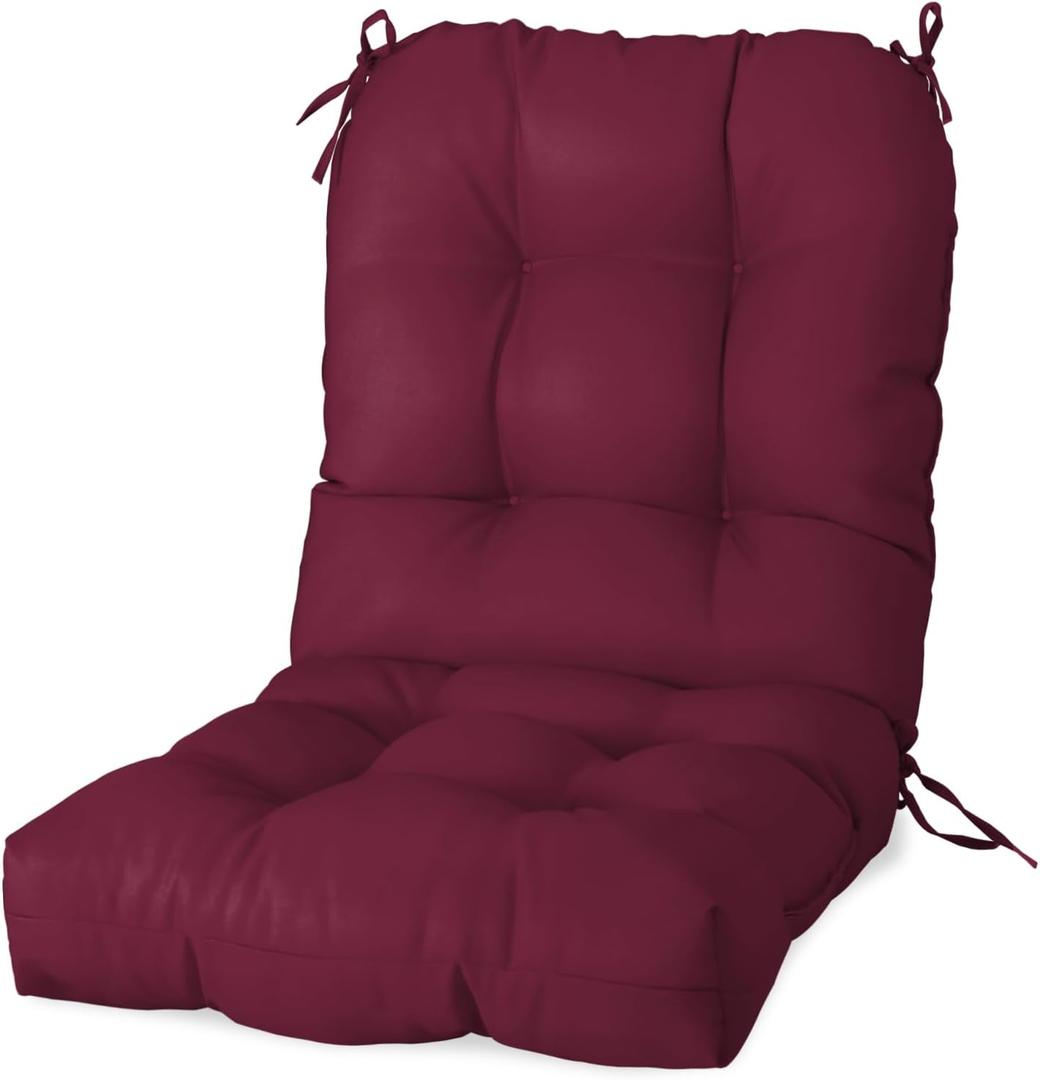 COOS BAY Tufted High Back Chair Cushion 42x21 Inch, Outdoor/Indoor Patio Chair Cushion for Patio Furniture, Water Resistant Rocker Seat Pad, Set of 1, Red Purple