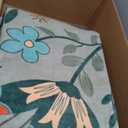 Moynesa Area Rugs 9x12 Green Aesthetic Home Decor, Modern Farmhouse Country Floral Bird Print Pattern Medallion Carpet for Living Room Bedroom Dining Room,Non-Slip Washable Floor Protection