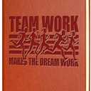 Running Gifts Leather Notebook for Men Women Marathon Runner Gift Journal Leather Notebook Marathon Runners Gifts (team work run)