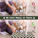 Dog Food Mats for Floors Waterproof, Pet Water Bowl Mats Pet Feeding Absorbent Placemats Plaid 16 * 24 inch