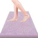 Bathroom Rugs 32x20,Super Absorbent Soft,Thick,Machine Washable Chenille Bath Mat,Non Slip Toilet Floor Rug,Bath Mats for Bathroom Floor, Home Decor Accessories,Lavender Purple