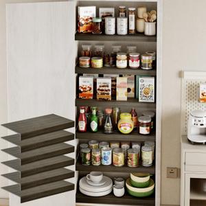 6-Pack PVC Composite Board Wire Rack Covers for Pantry - Imitation Wood-Look 24x12 Inch, Closet, Bathroom, Waterproof Scratch Resistant Easy Install, Wood Shelf Covers for Wire Shelving, Walnut Color