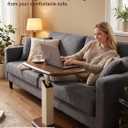360 Degree Laptop Table, C-Shaped Side Table, Walnut Tray White Stand, X-Large