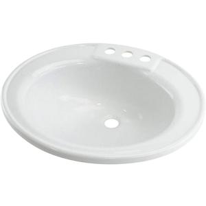 Lippert Replacement Oval Lavatory Sink for RVs, Manufactured Homes, Travel Trailers, 5th Wheels and Motorhomes (White)