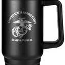 Military Veteran Products 40oz Insulated Marine Corps Tumbler with Handle, Lid & Straw - USMC Gifts - Use for Water, Tea, Coffee & More-Disabled USMC Vet | USMC 40oz Tumbler