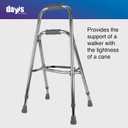 Days Hemi Walker - Mobility Aid for Elderly, Handicapped, Disabled Users - One Arm or Hand Support, Folding, Aluminum, Height Adjustable - Weight Capacity Up to 300 Pounds