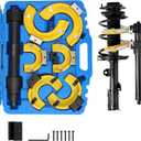 VEVOR Strut Spring Compressor Set, Macpherson Strut Spring Compressor Kit, Interchangeable Fork Strut Coil Extractor Remover Tool, with Yellow Protective Sleeve and Carrying Case